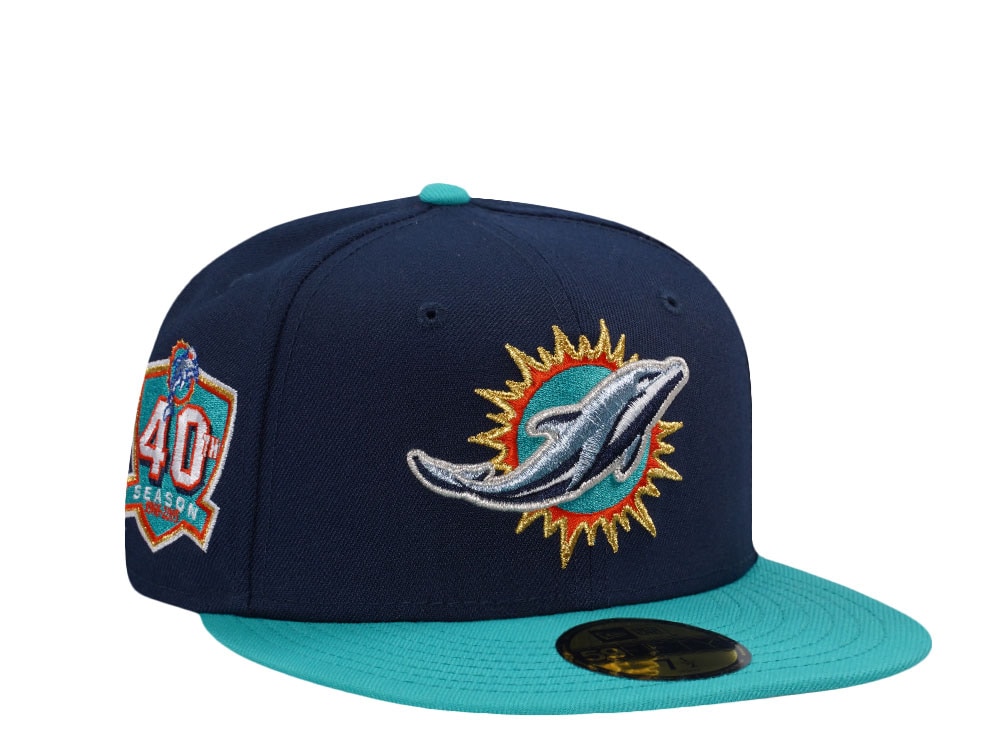 New Era Miami Dolphins 40th Anniversary Navy Two Tone Edition 59Fifty Fitted Casquette
