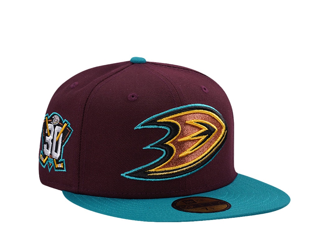 New Era Anaheim Ducks 30th Anniversary Maroon Two Tone Edition 59Fifty Fitted Casquette