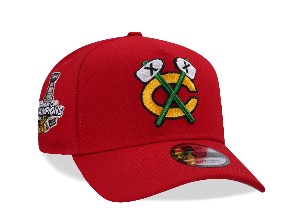 New Era Chicago Blackhawks Stanley Cup Champions Red Prime Edition 9Forty A Frame Snapback Casquette