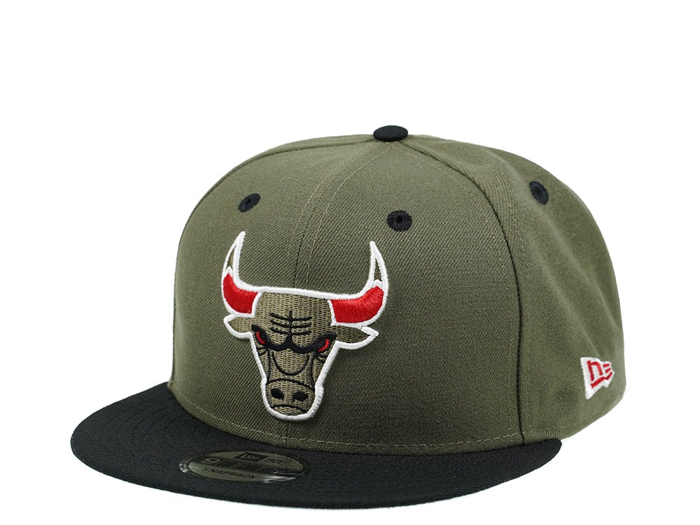 New Era Chicago Bulls Olive Red Horn Edition 9Fifty Snapback Casquette