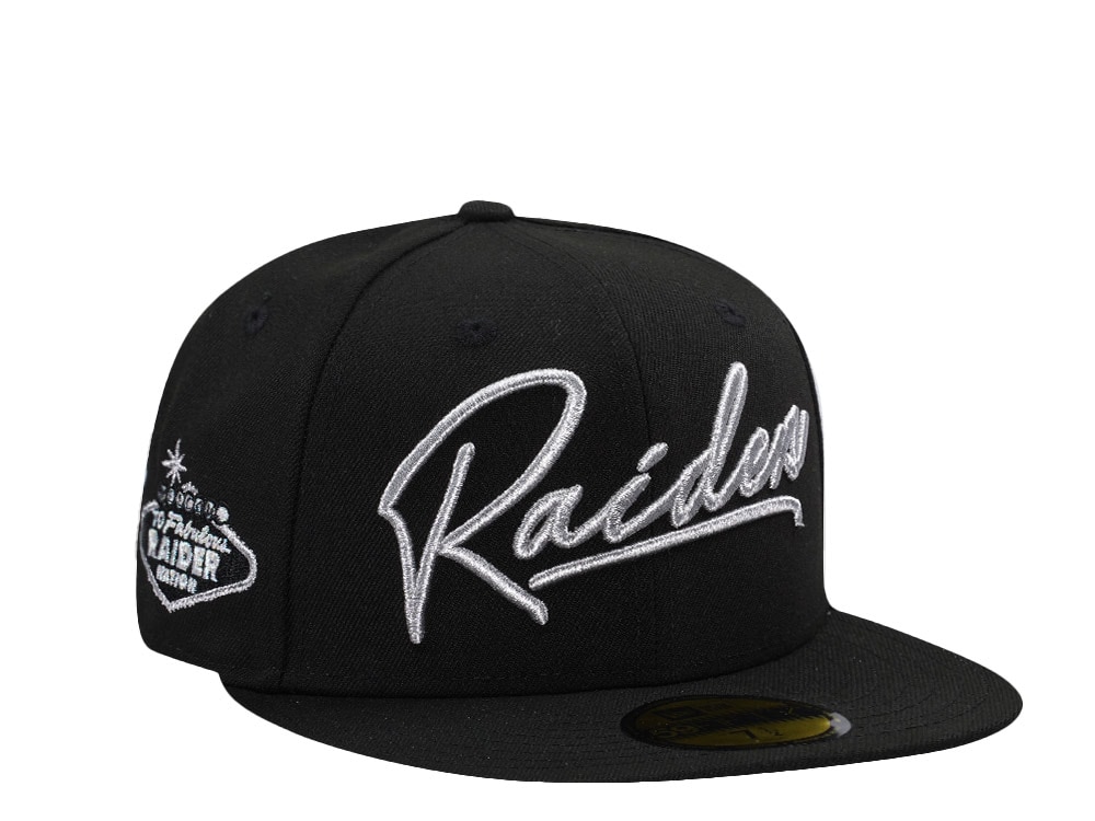 New Era Las Vegas Raiders Script Metallic Black Prime Edition 59Fifty Fitted Casquette