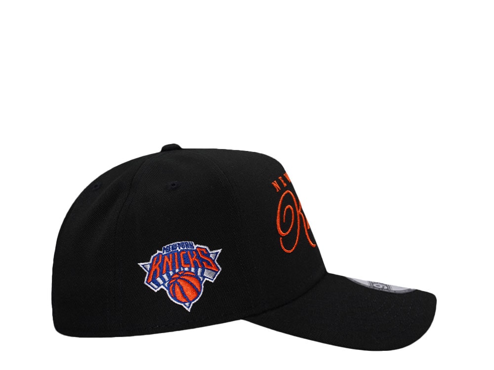 New Era New York Knicks Classic Script Black Prime Edition 9Forty A Frame Snapback Casquette