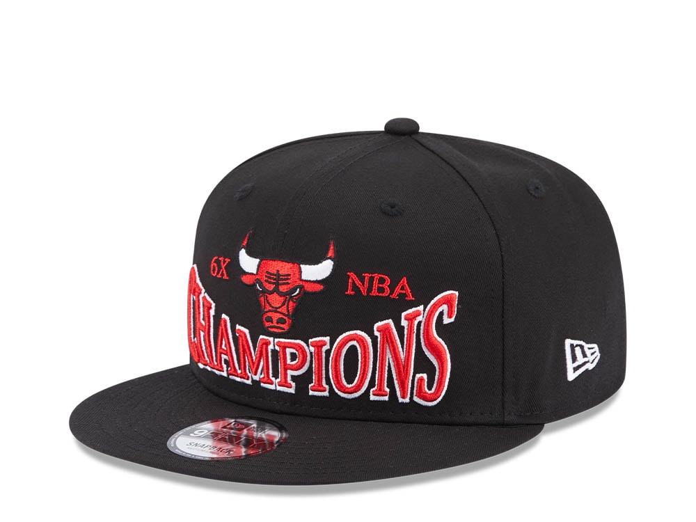 New Era Chicago Bulls 6x NBA Champions Black 9Fifty Snapback Casquette