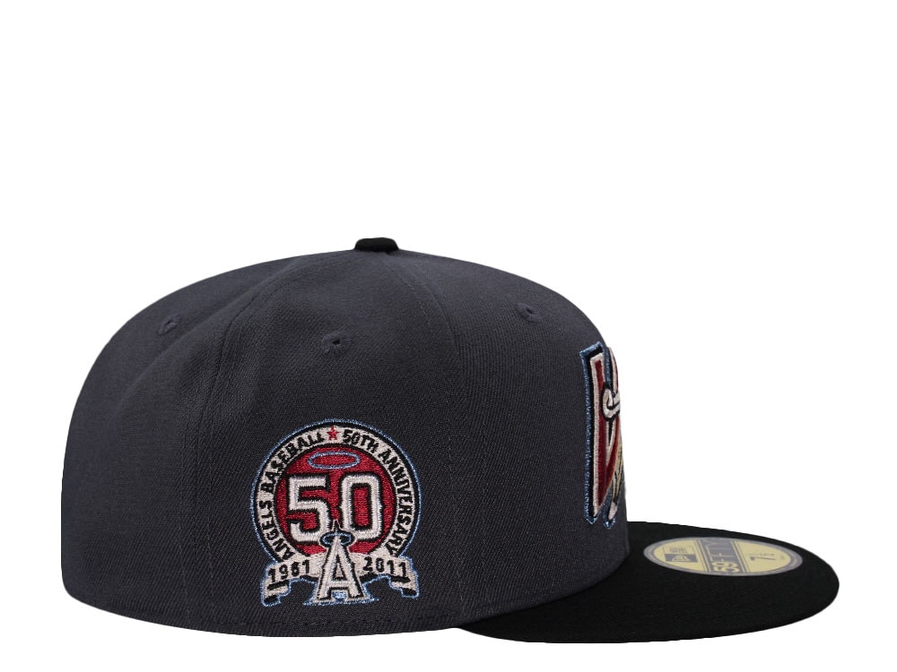 New Era Anaheim Angels 50th Anniversary Dark Gray Two Tone Edition 59Fifty Fitted Casquette