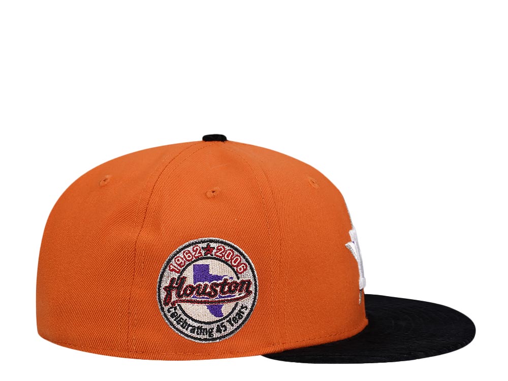 New Era Houston Astros 45 Years Cord Visor Edition Orange 59Fifty Fitted Casquette