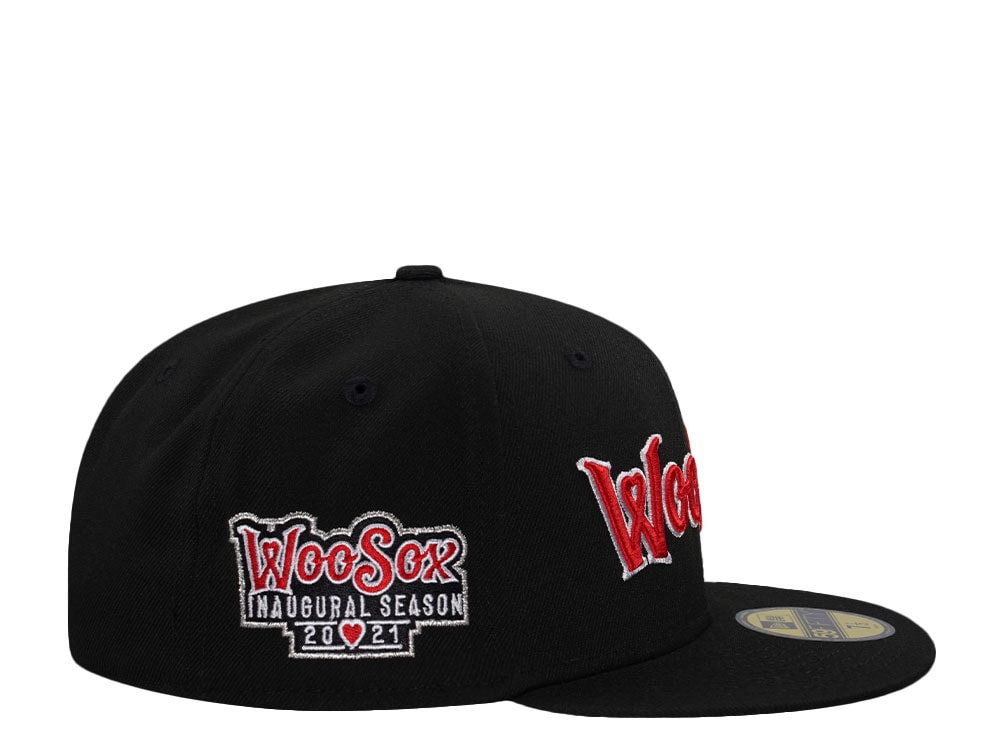 New Era Worcester Woo Sox Inaugural Season 2021 Black Prime Edition 59Fifty Fitted Casquette