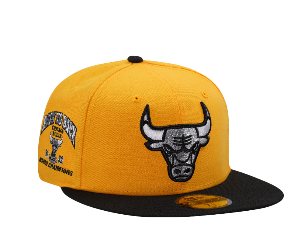 New Era Chicago Bulls Back To Back World Champions Yellow Two Tone Edition 59Fifty Fitted Casquette