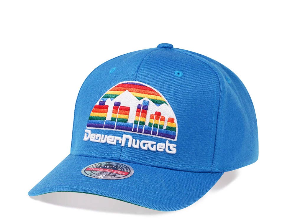 Mitchell & Ness Denver Nuggets Team Ground Red Line Blue Solid Flex Snapback Casquette