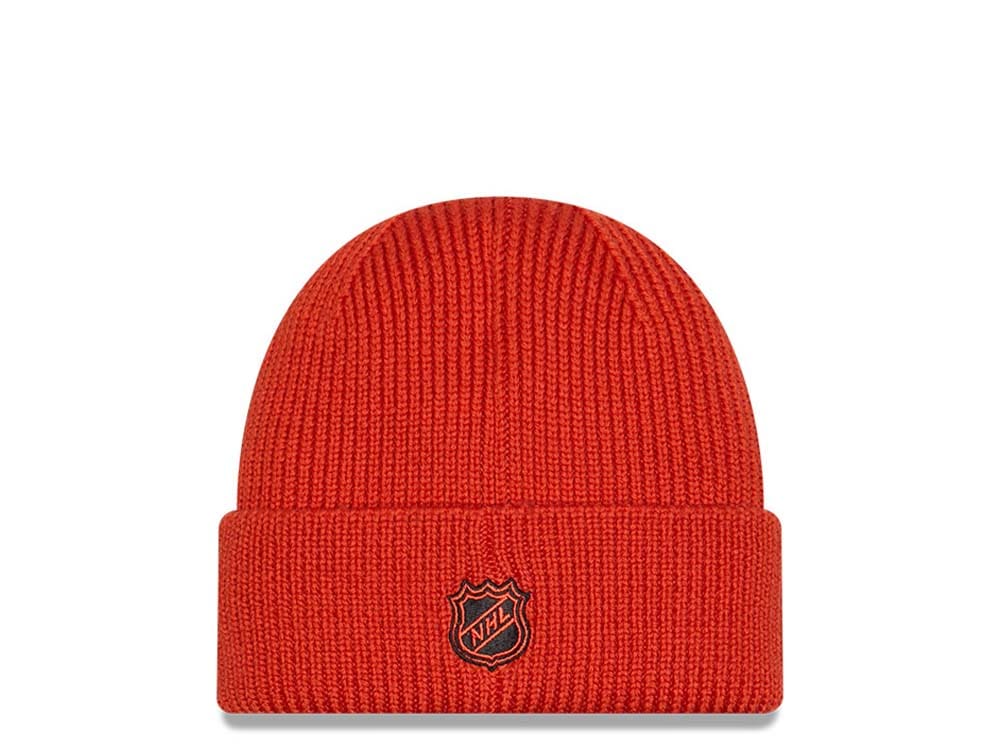 New Era Anaheim Ducks Skull Knit Orange Chapeaux