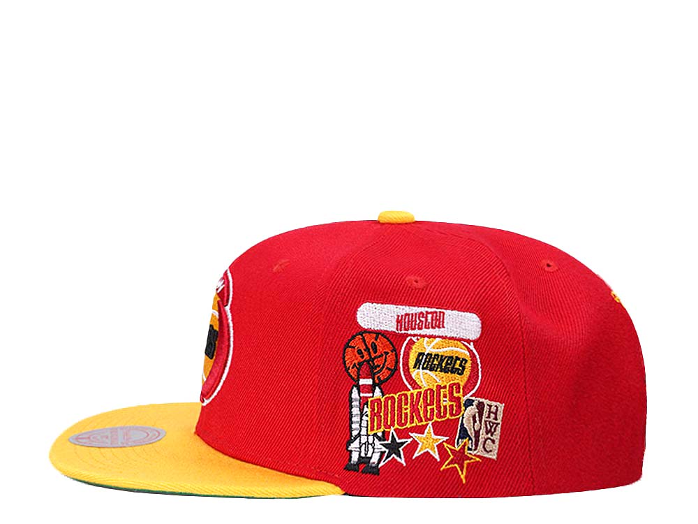 Mitchell & Ness Houston Rockets Patch Overload Hardwood Classic Snapback Casquette