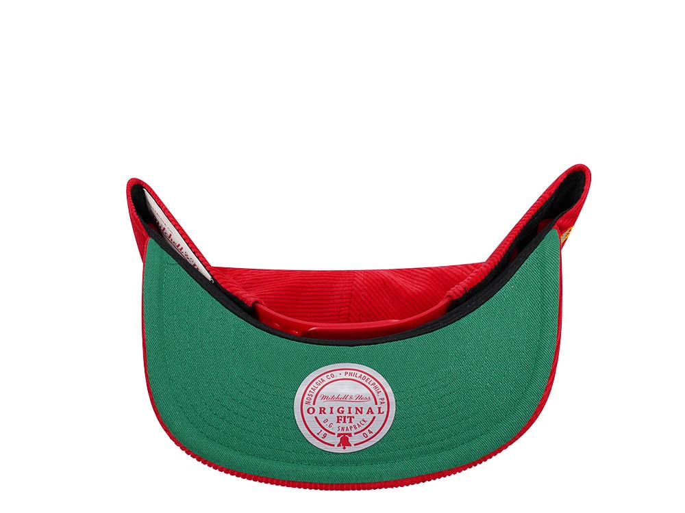 Mitchell & Ness Atlanta Hawks Red Cord Hardwood Classic Snapback Casquette