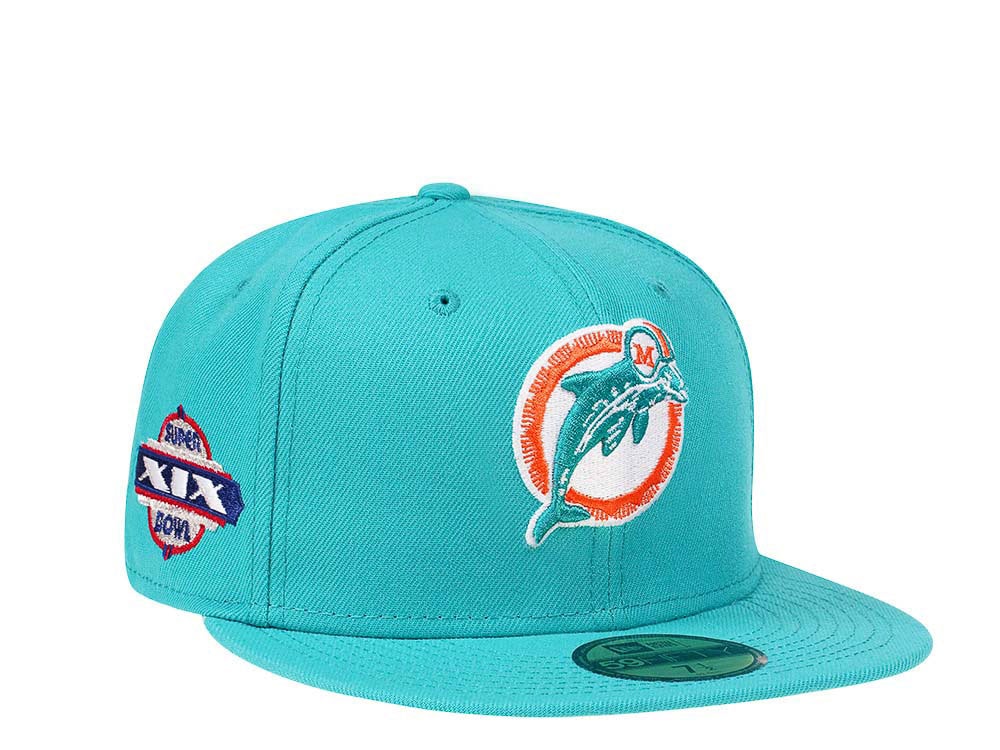 New Era Miami Dolphins Super Bowl XIX Teal and Pink Edition 59Fifty Fitted Casquette