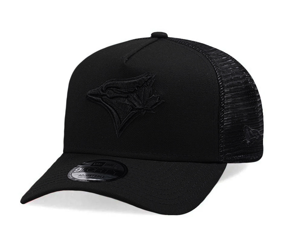 New Era Toronto Blue Jays Black On Black Edition 9Forty A Frame Trucker Snapback Casquette