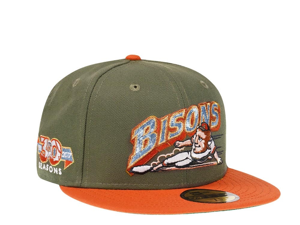 New Era Buffalo Bisons 30 Seasons Olive Metallic Two Tone Prime Edition 59Fifty Fitted Casquette