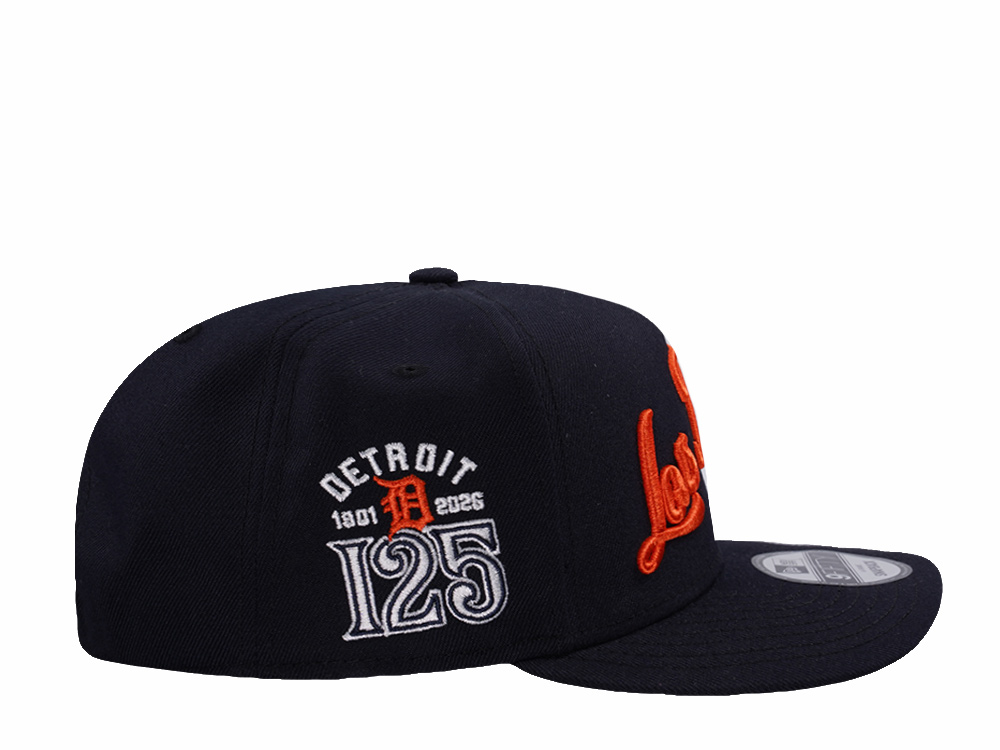 New Era Detroit Tigers 125th Anniversary Script Navy Prime Edition 9Fifty A Frame Snapback Casquette