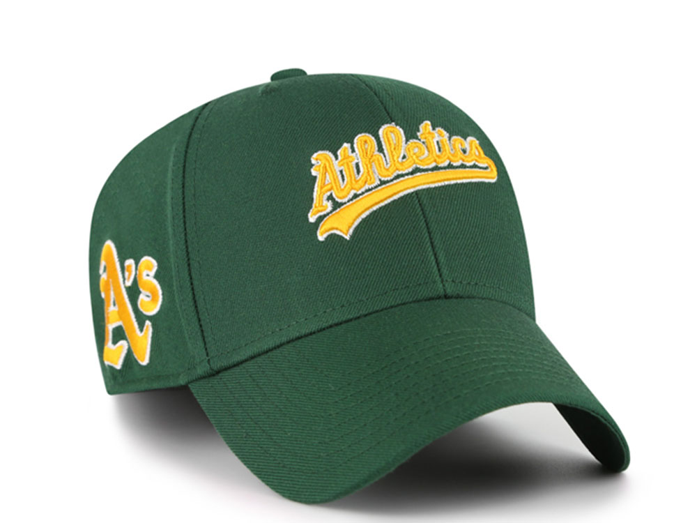 47 Brand Oakland Athletics Ballpark Script Green Edition MVP Strapback Casquette