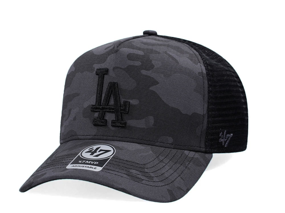 47Brand Los Angeles Dodgers Charcoal Tonal Camo Under MVP Trucker Snapback Casquette