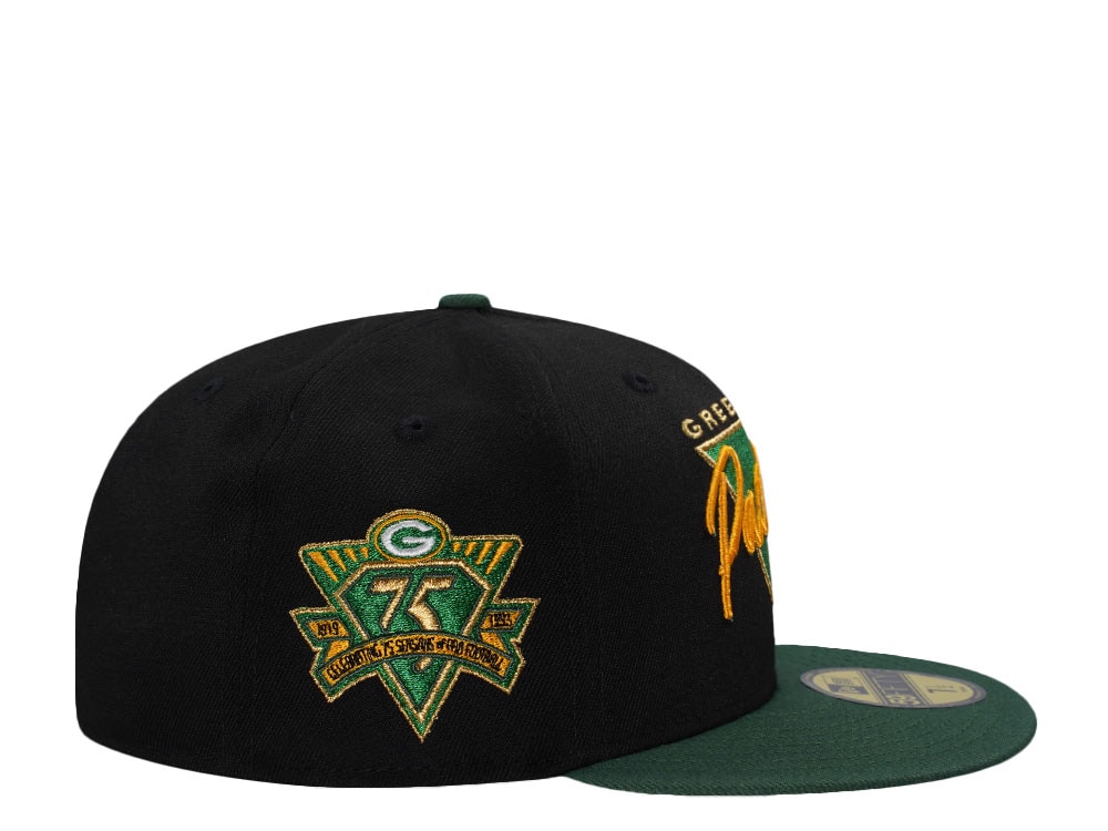 New Era Green Bay Packers 75th Anniversary Black Two Tone Edition 59Fifty Fitted Casquette