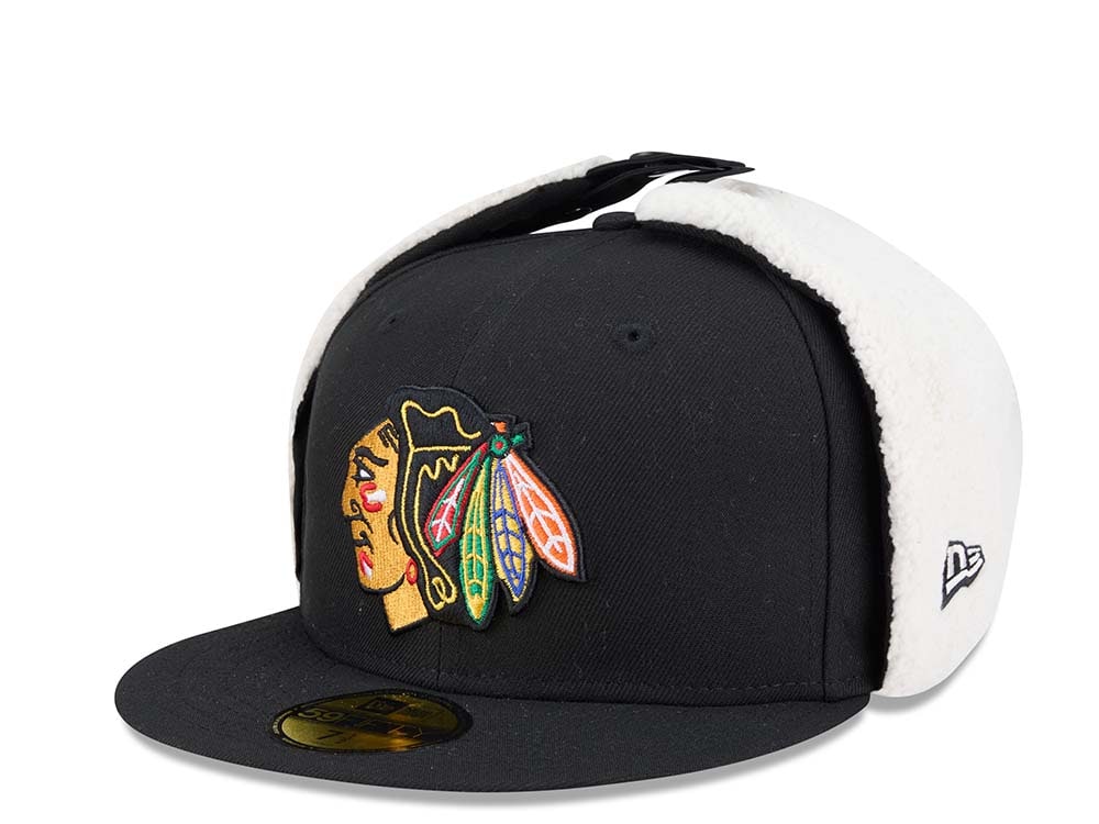 New Era Chicago Blackhawks Classic Black 59Fifty Dogear Fitted Casquette