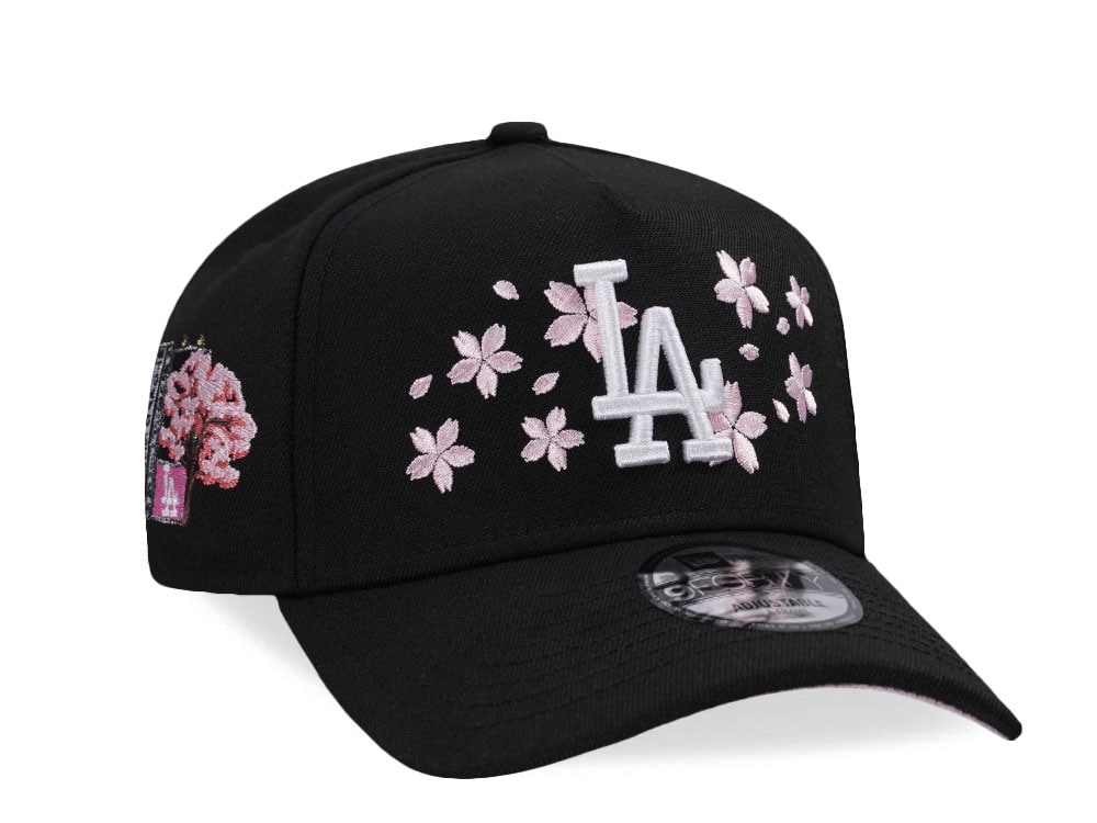 New Era Los Angeles Dodgers Tokyo Series Cherry Blossom Black Pink Edition 9Forty A Frame Snapback Casquette