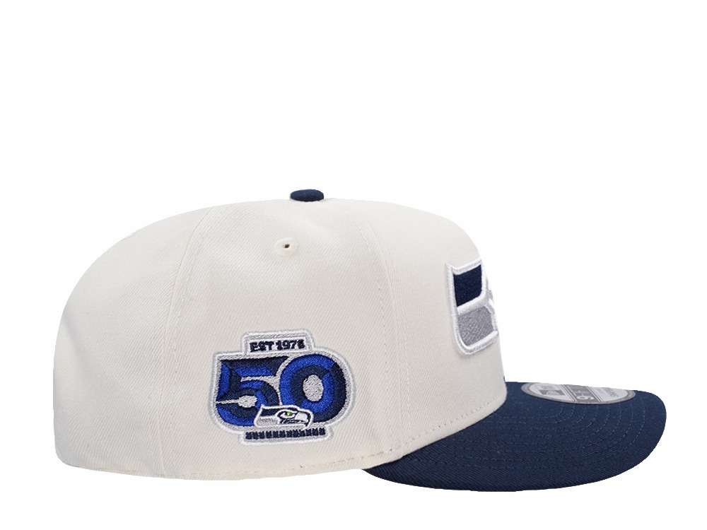New Era Seattle Seahawks 50th Anniversary Chrome Two Tone Edition 9Fifty A Frame Snapback Casquette