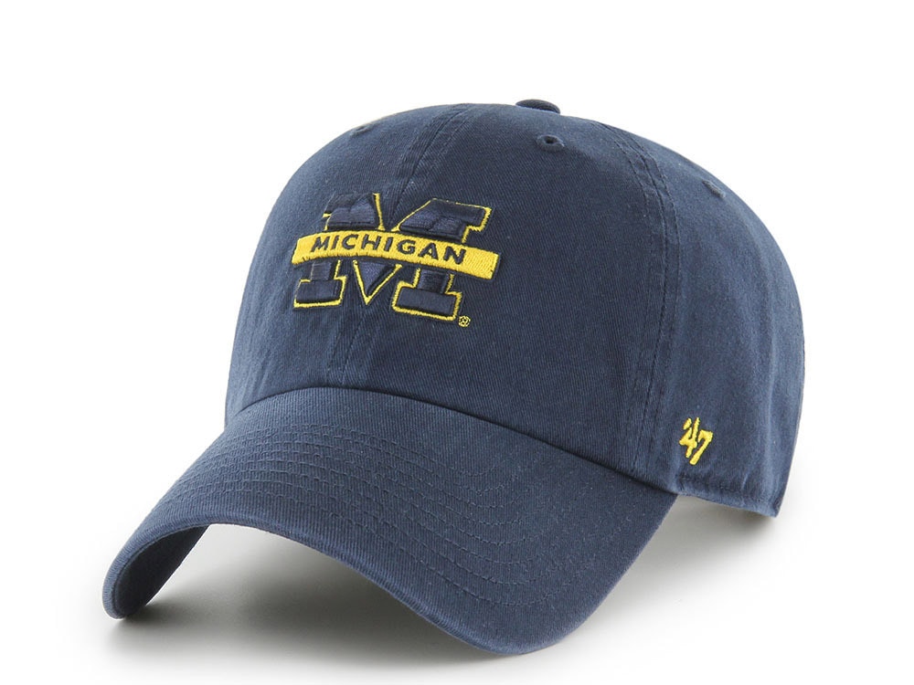 47 Brand Michigan Wolverines Navy Clean Up Strapback Casquette