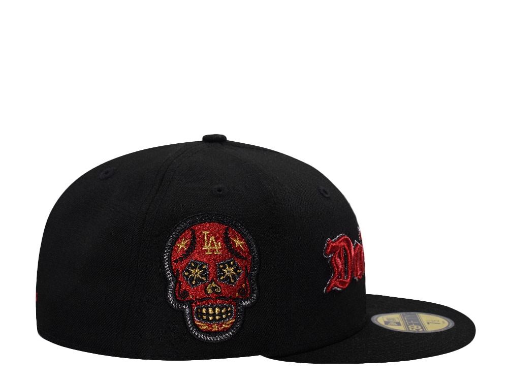 New Era Los Angeles Dodgers Skull Metallic Black Prime Edition 59Fifty Fitted Casquette