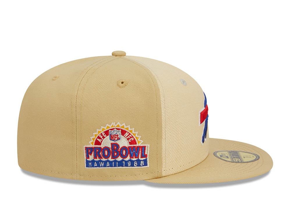 New Era Buffalo Bills Pro Bowl Hawaii 1988 Raffia Front Vegas Gold Edition 59Fifty Fitted Casquette
