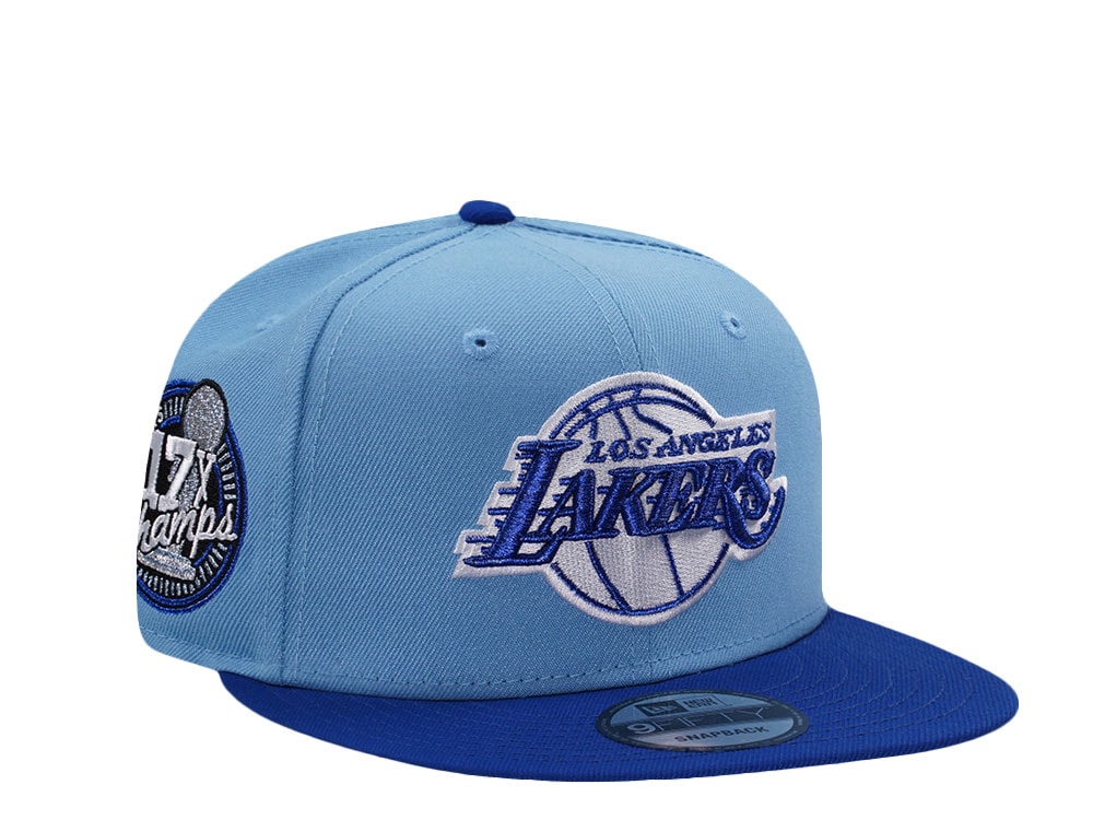 New Era Los Angeles Lakers 17x Champs Sky Blue Two Tone Edition 9Fifty Snapback Casquette