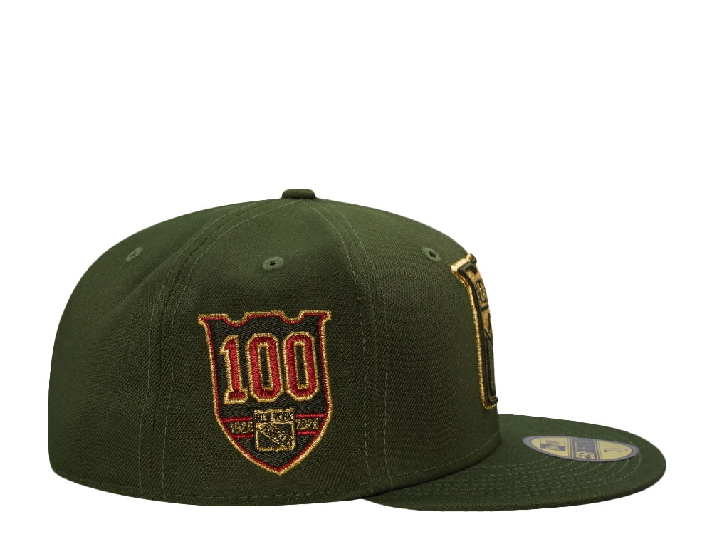 New Era New York Rangers 100th Anniversary Rifle Green Prime Edition 59Fifty Fitted Casquette