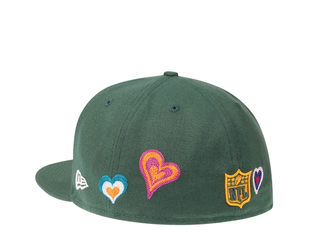 New Era Green Bay Packers Green Chainstitchheart Edition 59Fifty Fitted Casquette