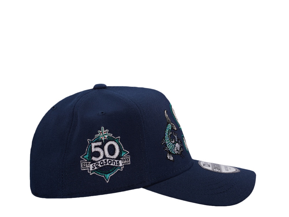 New Era Seattle Mariners 50th Anniversary Ocean Blue Prime Edition 9Forty A Frame Snapback Casquette