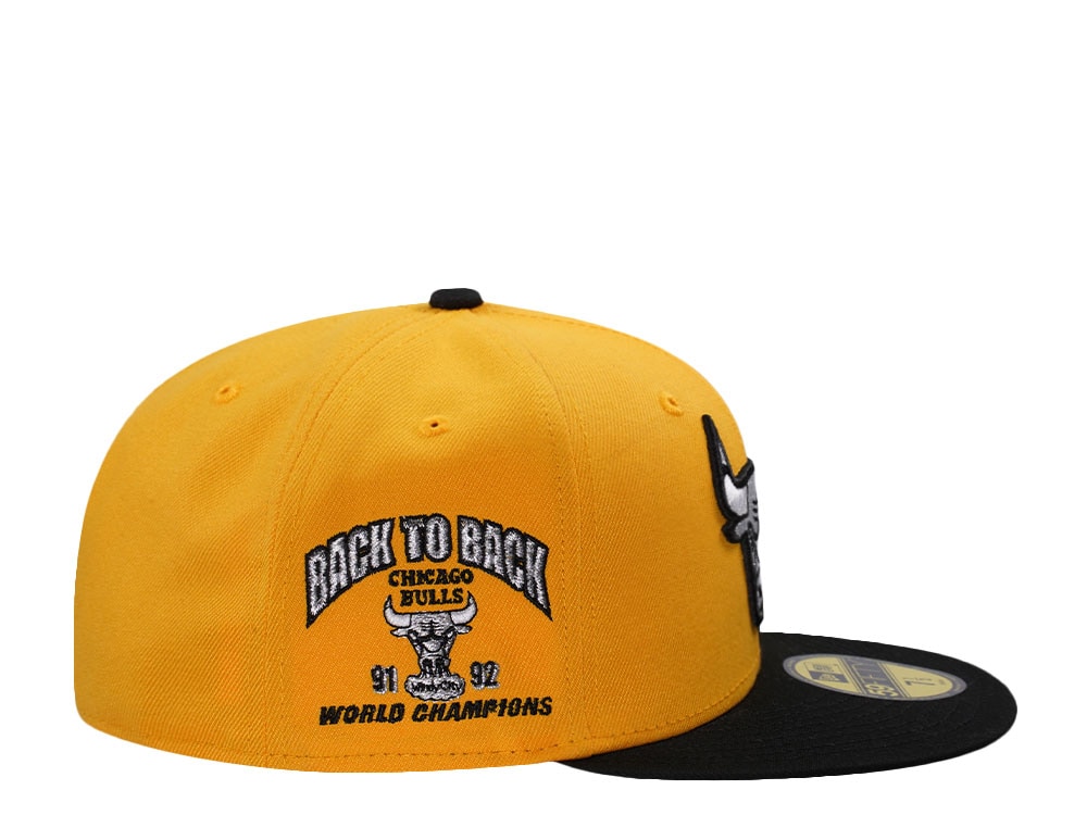 New Era Chicago Bulls Back To Back World Champions Yellow Two Tone Edition 59Fifty Fitted Casquette