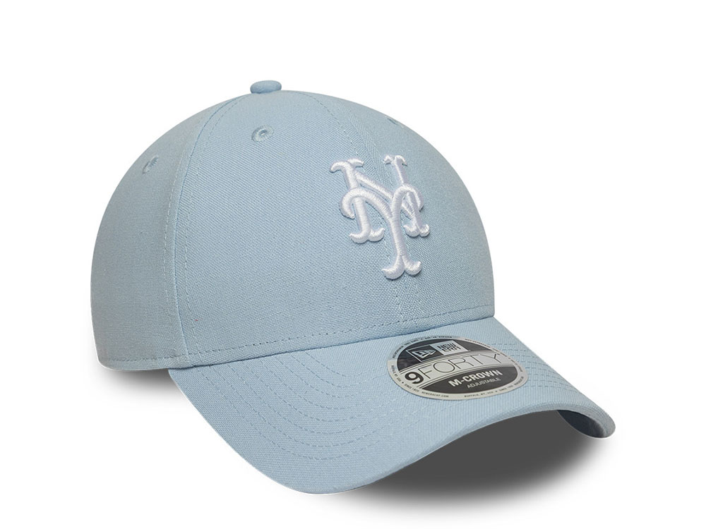 New Era New York Mets Linen Light Blue Edition 9Forty M Crown Snapback Casquette