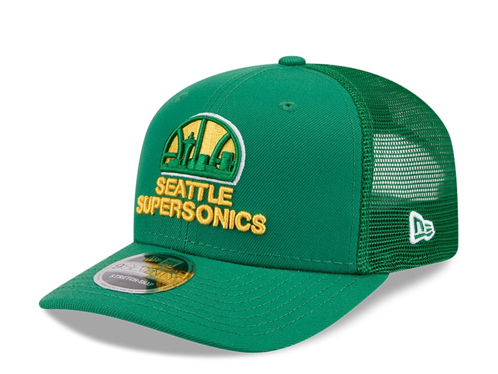 New Era Seattle Supersonics Script HWC Edition 9Seventy Trucker Snapback Casquette