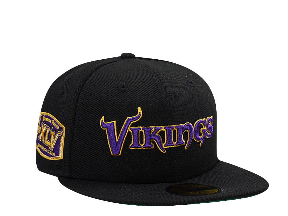 New Era Minnesota Vikings Script Black Prime Edition 59Fifty Fitted Casquette