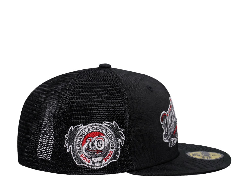 New Era Pensacola Blue Wahoos Camo Metallic Classic Trucker Edition 59Fifty Fitted Casquette