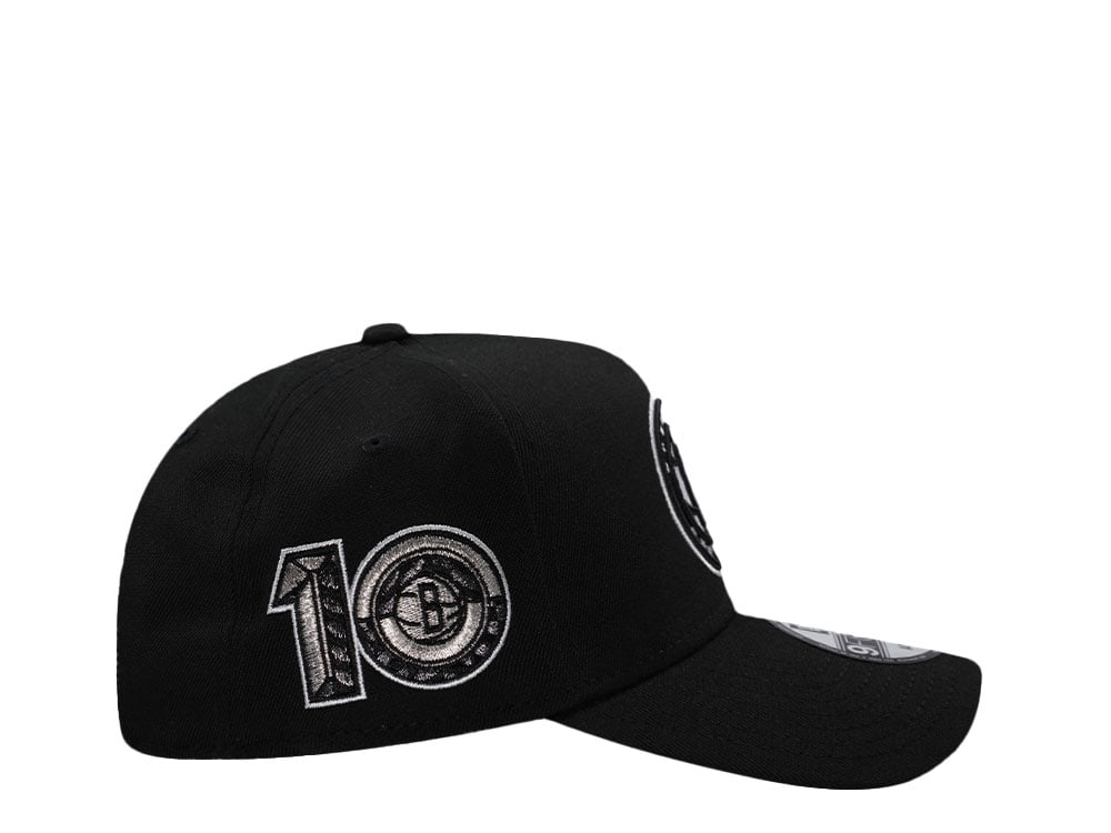 New Era Brooklyn Nets 10 Anniversary Black Prime Edition 9Forty A Frame Snapback Casquette