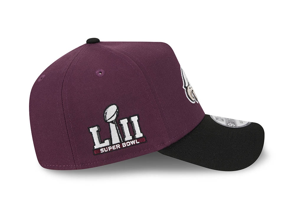 New Era Philadelphia Eagles Super Bowl LII Two Tone Plum 9Forty A Frame Snapback Casquette