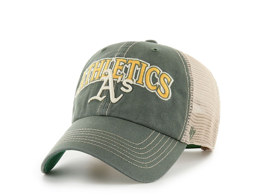 47Brand Oakland Athletics Bottle Green Tuscloosa Edition Trucker Clean Up Snapback Casquette