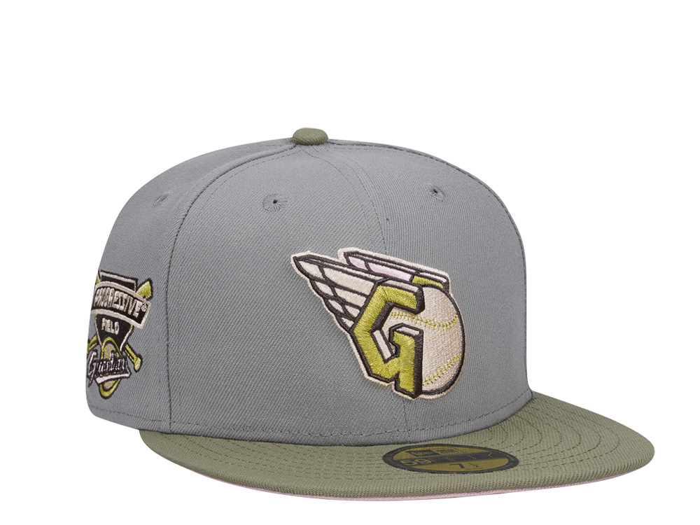 New Era Cleveland Guardians Progressive Field Blush Olive Two Tone Edition 59Fifty Fitted Casquette
