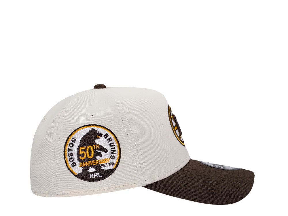 New Era Boston Bruins 50th Anniversary Chrome Two Tone Edition 9Forty A Frame Snapback Casquette
