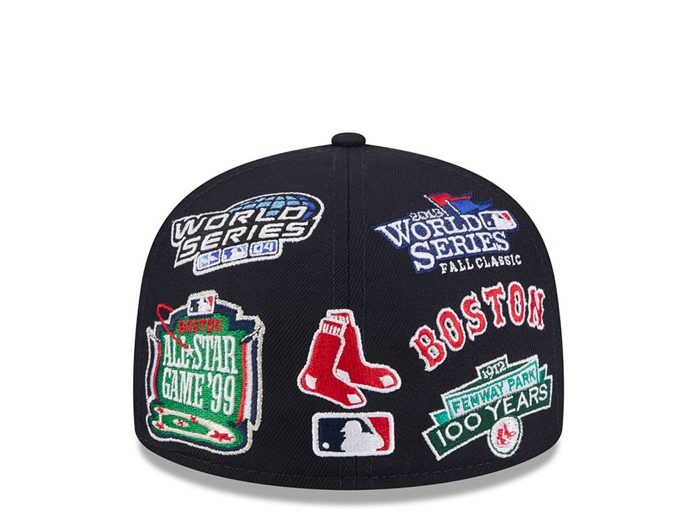 New Era Boston Red Sox All Over Navy Red 59Fifty Fitted Casquette