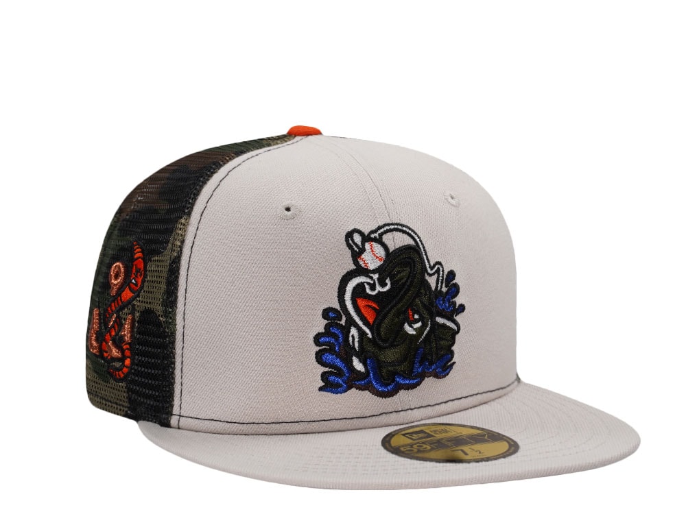 New Era Gwinnett Stripers Camouflage Mesh Edition 59Fifty Trucker Fitted Casquette