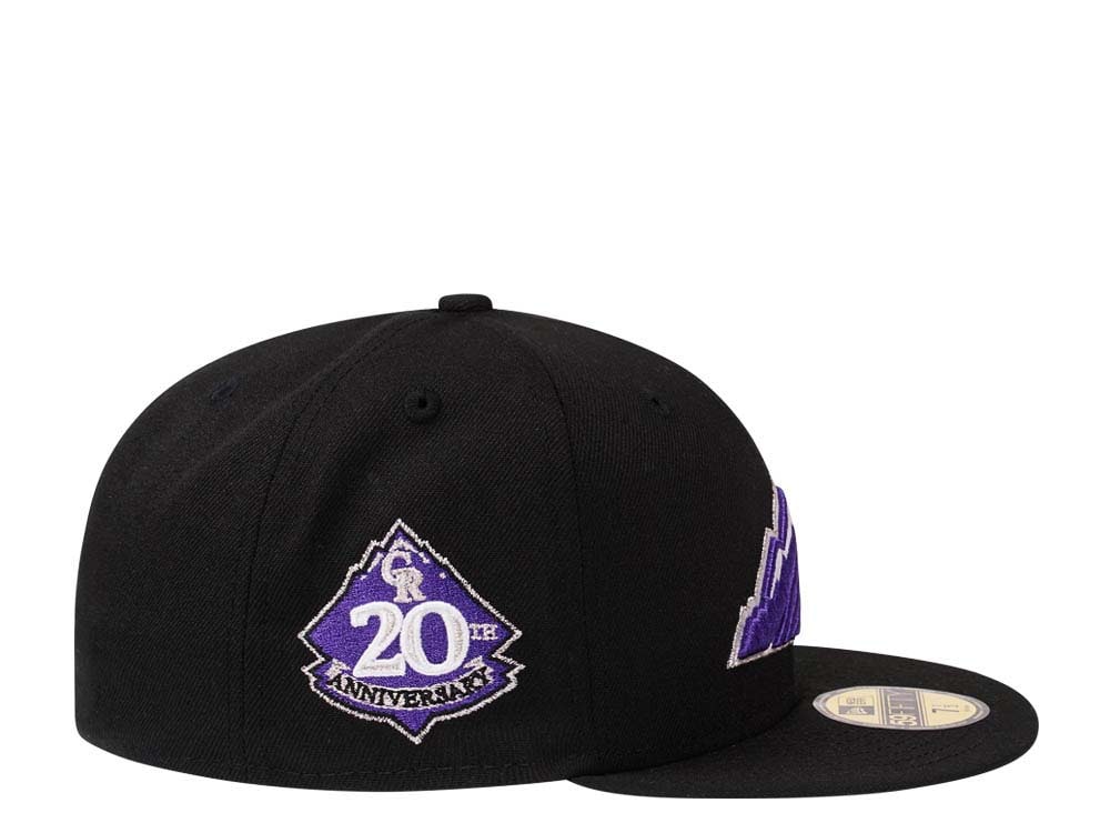 New Era Colorado Rockies 20th Anniversary Black Lavender Edition 59Fifty Fitted Casquette