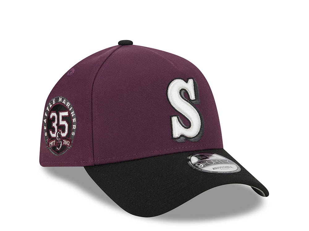 New Era Seattle Mariners 35th Anniversary Two Tone Plum 9Forty A Frame Snapback Casquette