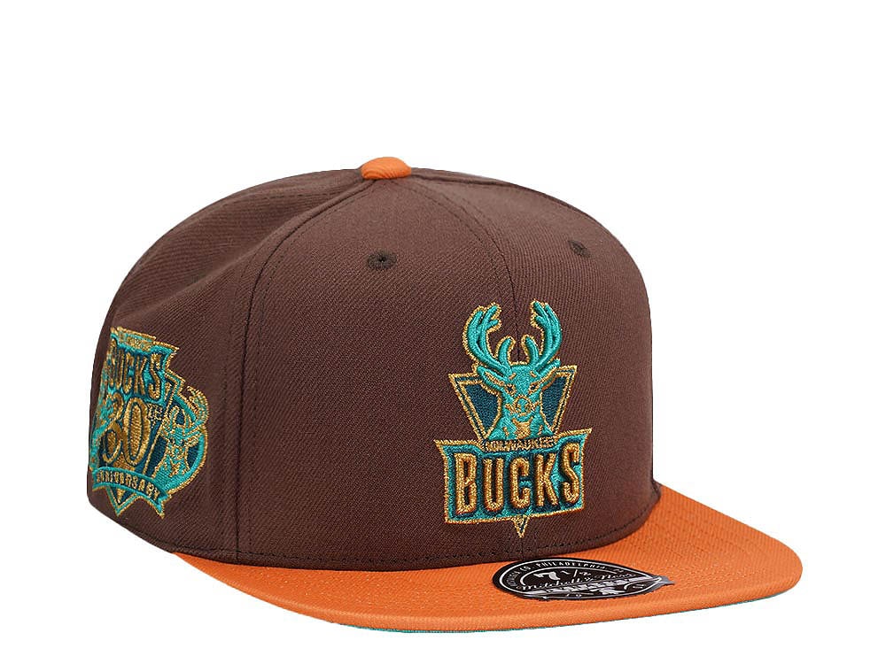 Mitchell & Ness Milwaukee Bucks 30th Anniversary Copper Top Hardwood Classic Dynasty Fitted Casquette