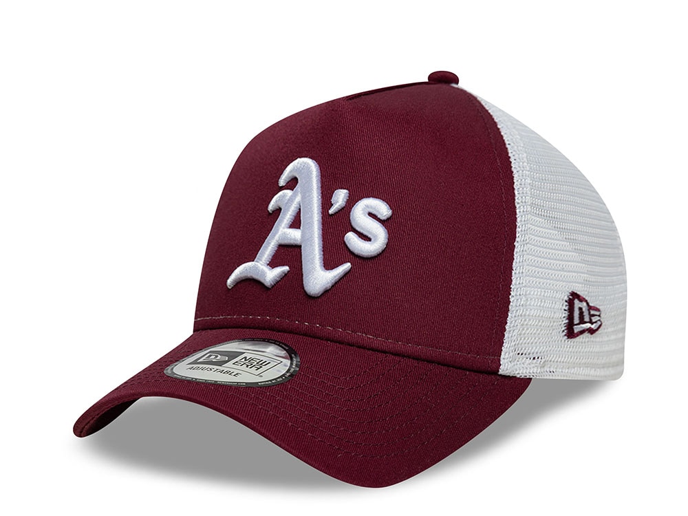 New Era Oakland Athletics League Essential Maroon Prime Edition 9Forty A Frame Trucker Snapback Casquette