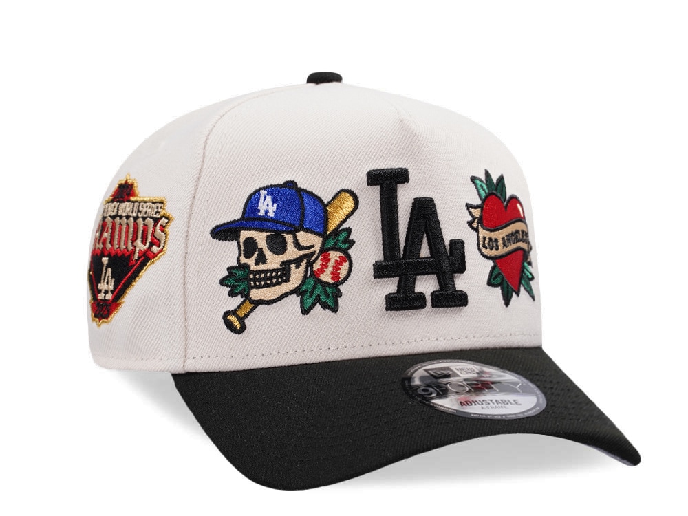 New Era Los Angeles Dodgers World Series 2025 Tattoo White Two Tone Edition 9Forty A Frame Snapback Casquette
