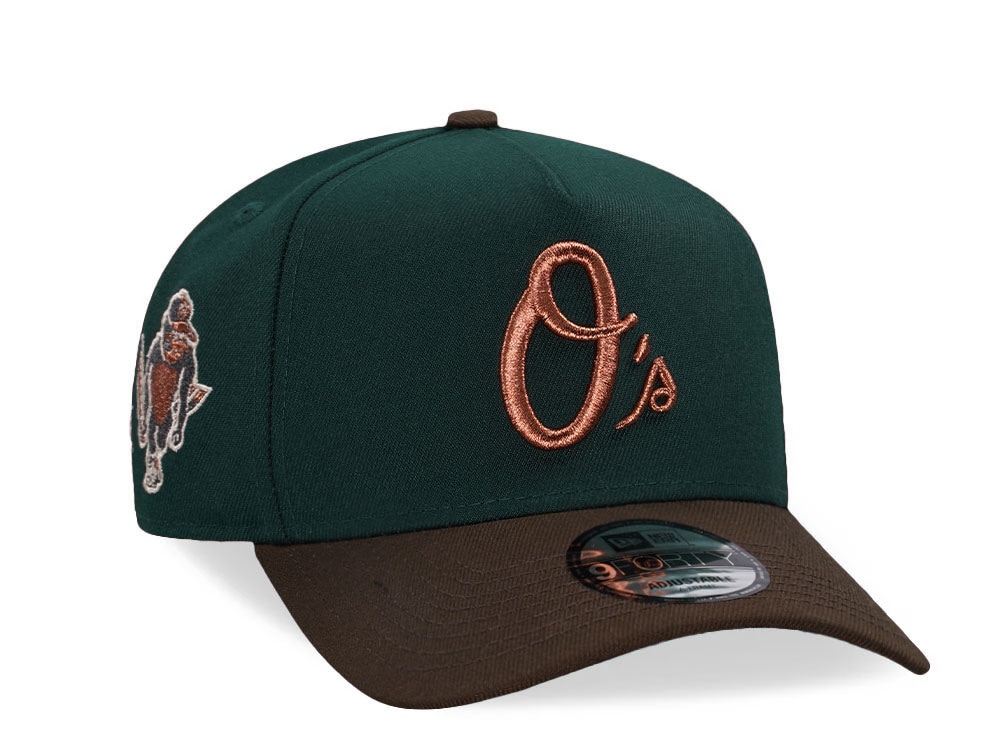 New Era Baltimore Orioles Copper Dark Green Two Tone 9Forty A Frame Snapback Casquette